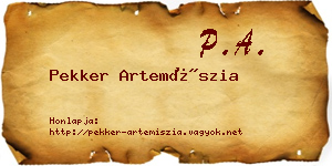 Pekker Artemíszia névjegykártya